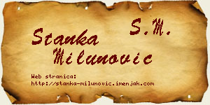 Stanka Milunović vizit kartica